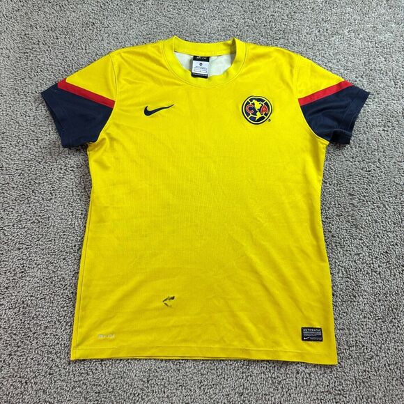 Club America Aguilas Jersey Mens Medium Yellow Black Soccer Futbol Read - Picture 1 of 16